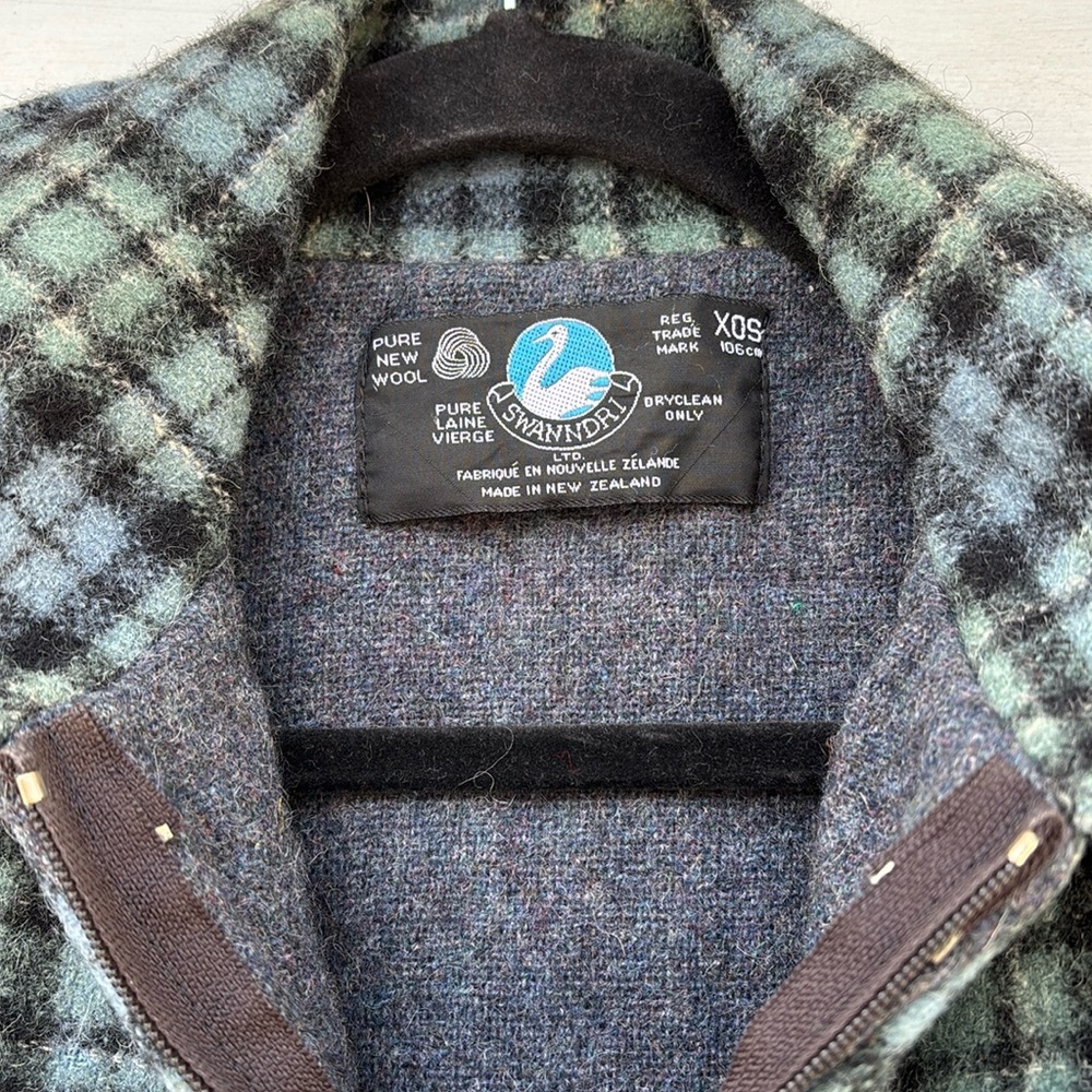SWANDRI MEN’S BLUE BLACK CHECK MCCALLUMS SCOTS WHISKY WOOL JACKET-OS-RARE! - Picture 4 of 12